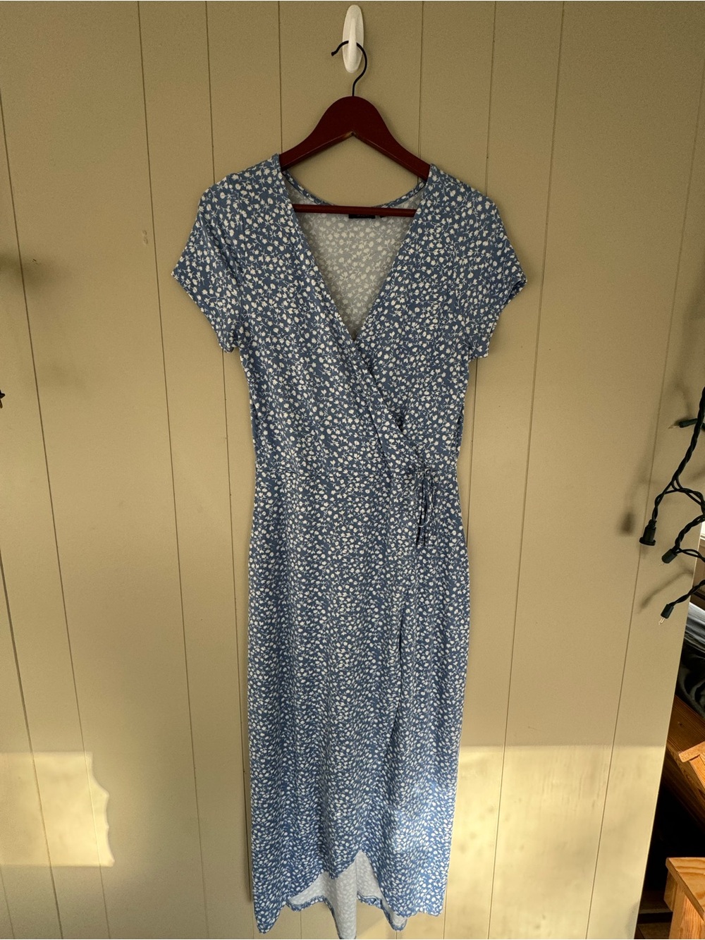 Rebel Sugar Light Blue Floral Wrap Maxi Dress